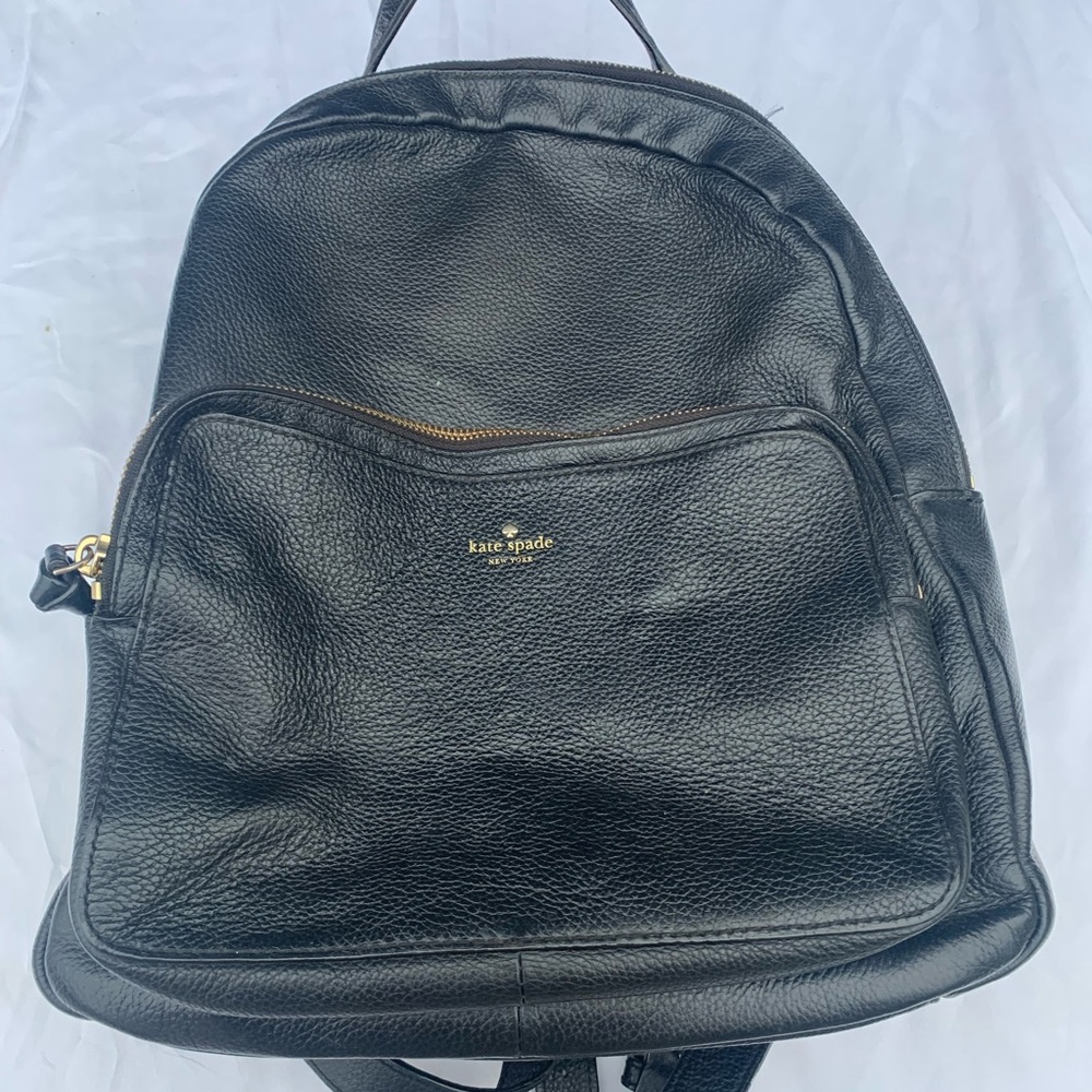 Kate Spade Black Pebbled Leather Backpack
